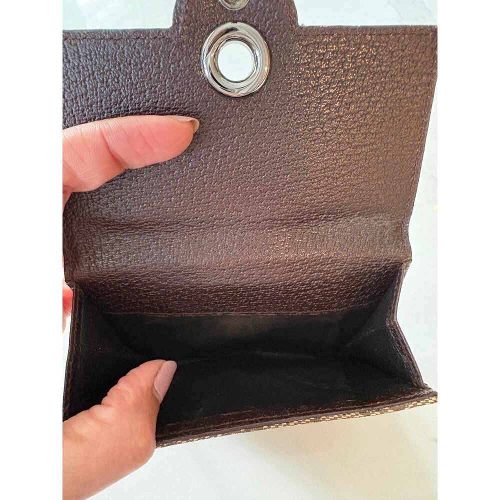 SOLD - Gucci Vintage GG Canvas French Wallet w/Logo Snap - Brown - Picture 2 of 8